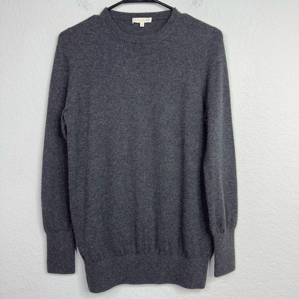 Ann Mashburn Sweater Womens XS Grey Cashmere Minimalist Preppy Career Neutral‎